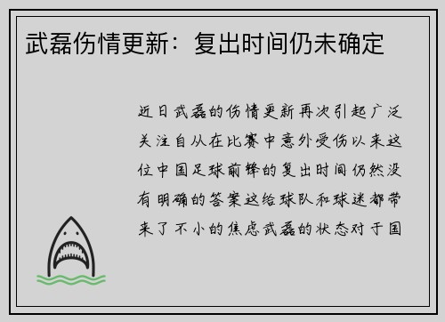 武磊伤情更新：复出时间仍未确定