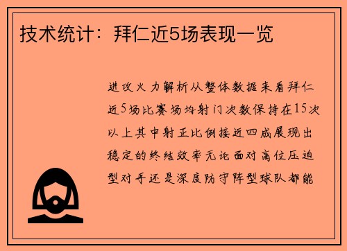 技术统计：拜仁近5场表现一览