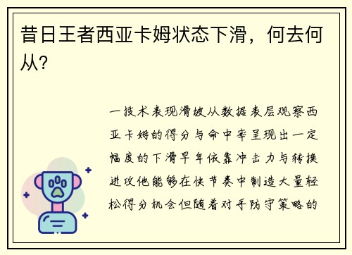昔日王者西亚卡姆状态下滑，何去何从？